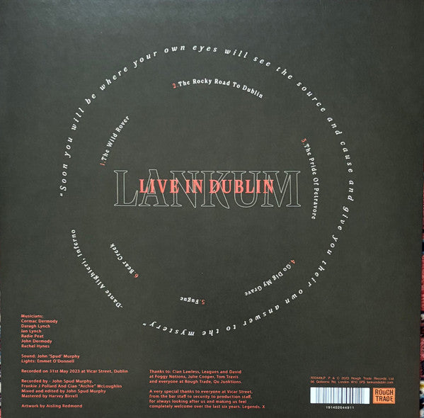 Lankum - Live In Dublin - New EP Record 2023 Rough Trade UK Import Vinyl - Folk / Celtic - Shuga Records