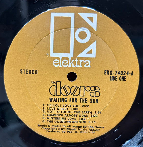 The Doors - Waiting For The Sun - VG+ LP Record 1968 Elektra USA Vinyl Brown Gold Label & RARE Without Quote Marks Around Title - Psychedelic Rock / Blues Rock / Classic Rock - Shuga Records