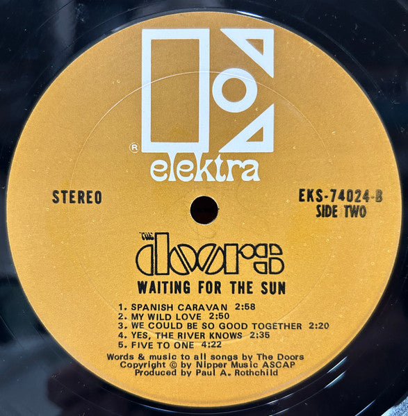The Doors - Waiting For The Sun - VG+ LP Record 1968 Elektra USA Vinyl Brown Gold Label & RARE Without Quote Marks Around Title - Psychedelic Rock / Blues Rock / Classic Rock - Shuga Records