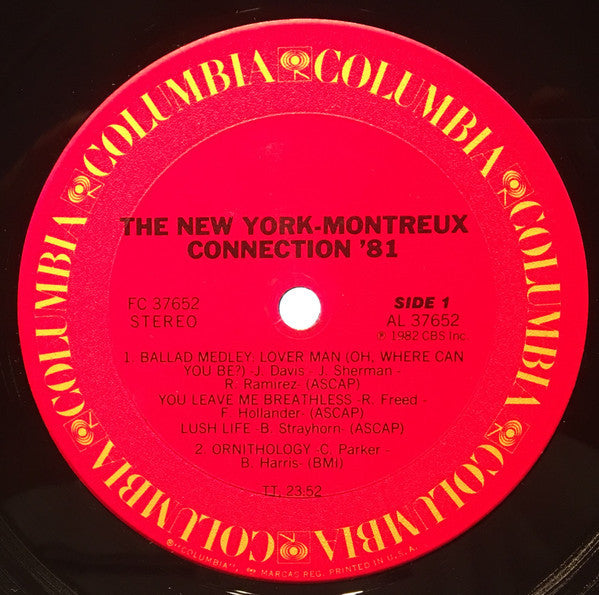 Various - The New York Montreux Connection - Recorded Live At The Kool Jazz Festival, New York City And The Montreux Jazz Festival, Switzerland - VG+ LP Record 1982 Columbia USA Promo Vinyl - Jazz / Post Bop - Shuga Records