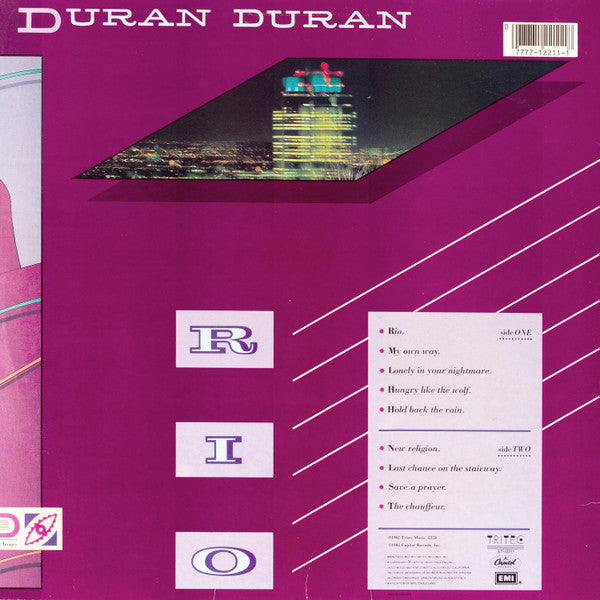 Duran Duran - Rio - VG+ (VG Cover) LP Record 1982 Capitol USA 3rd Edition Vinyl - New Wave / Pop Rock / Synth-pop - Shuga Records