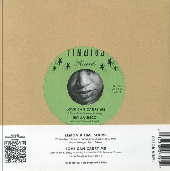 Emilia Sisco, Cold Diamond & Mink - Lemon & Lime Sours - New 7" Single Record 2024 Timmion UK Green Vinyl - Soul - Shuga Records