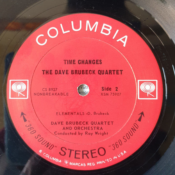 The Dave Brubeck Quartet - Time Changes - VG+ LP Record 1964 Columbia USA Original 360 Label - Jazz / Post Bop - Shuga Records