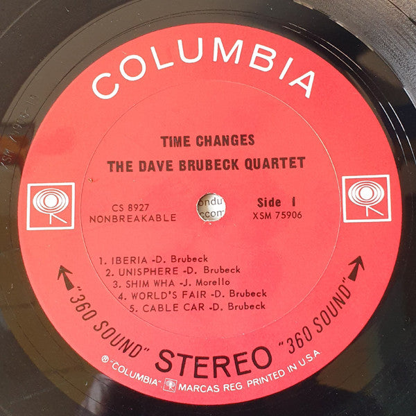 The Dave Brubeck Quartet - Time Changes - VG+ LP Record 1964 Columbia USA Original 360 Label - Jazz / Post Bop - Shuga Records
