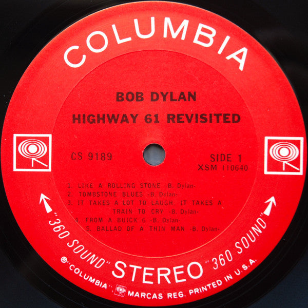 Bob Dylan - Highway 61 Revisited (1965) - VG LP Record 1967 Columbia Stereo USA 360 #5 Printer Code Sleeve Rare Press - Pop Rock / Folk Rock - Shuga Records