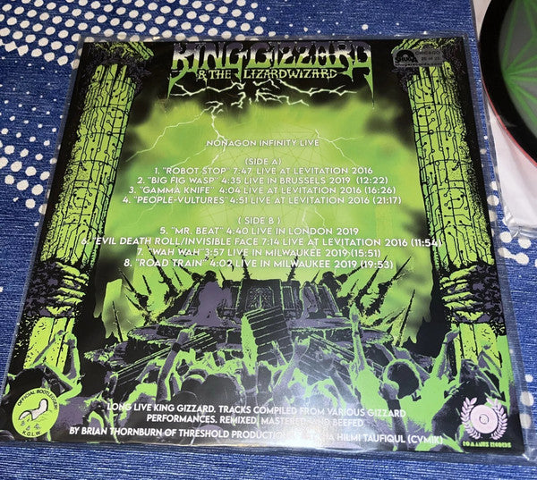 King Gizzard And The Lizard Wizard - Nonagon Infinity Live - Mint- LP Record 2024 Romanus Shuga Exclusive NONAGON Glow Filled Vinyl & Numbered 04/25- Psychedelic Rock - Shuga Records