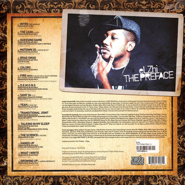 Elzhi - The Preface (2008) - New 2 LP Record 2024 Nature Sounds Vinyl - Hip Hop - Shuga Records