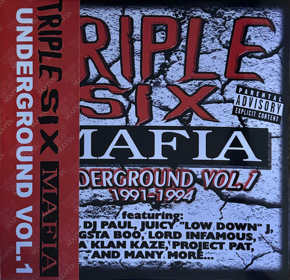Triple Six Mafia - Underground Vol. 1 (1991-1994) (1999) - Mint- 2 LP Record 2024 Hypnotize Minds Get On Down Splatter Vinyl, OBI & Numbered - Hip Hop / Memphis Rap / Horrorcore - Shuga Records