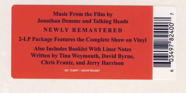 Talking Heads - Stop Making Sense (Music From A Film By Jonathan Demme And Talking Heads)(1984) - New 2 LP Record 2024 Sire Vinyl & Booklet - Pop Rock / New Wave / Soundtrack - Shuga Records