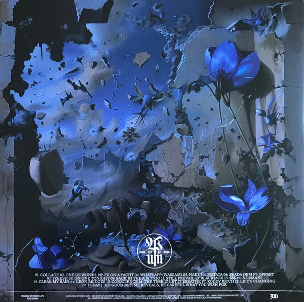 Gunna - One Of Wun - Mint- 2 LP Record 2024 Young Stoner Life 300 Entertainment Blue Vinyl - Hip Hop / Trap - Shuga Records