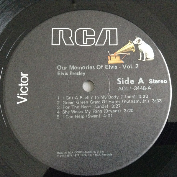 Elvis Presley - Our Memories Of Elvis Volume 2 - Mint- LP Record 1979 RCA USA Vinyl - Rock & Roll / Pop Rock / Country - Shuga Records