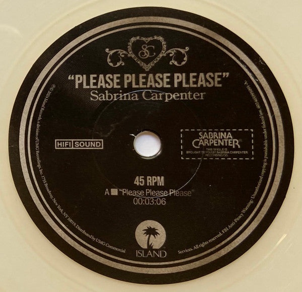 Sabrina Carpenter - Please Please Please - New 7" Single Record 2024 Island Glow In The Dark Vinyl - Pop - Shuga Records