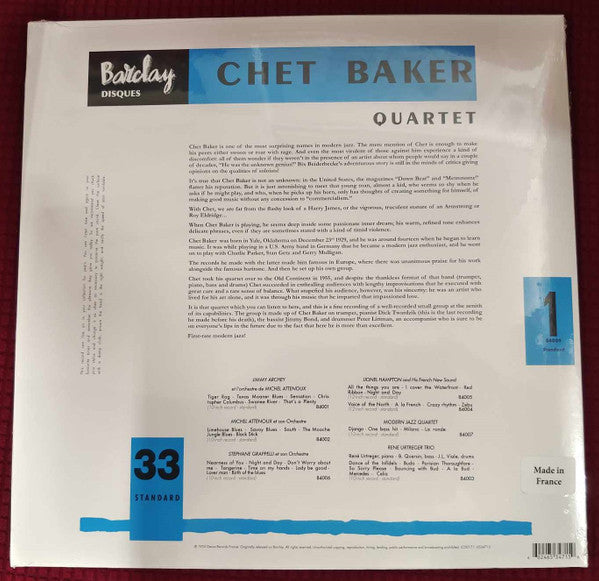 Chet Baker-Chet Baker's Last Recording As Quartet-LP Vinyl 2023