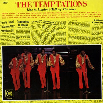 The Temptations - Live At London's Talk of The Town - VG LP Record 1970 Gordy USA Vinyl - Soul
