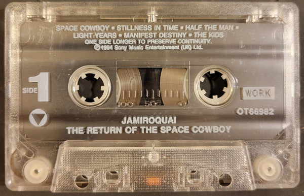 Jamiroquai - The Return Of The Space Cowboy (1994) - Mint- Cassette 1995 WORK USA Clear Tape Original - Electronic / Free Funk / Soul - Shuga Records