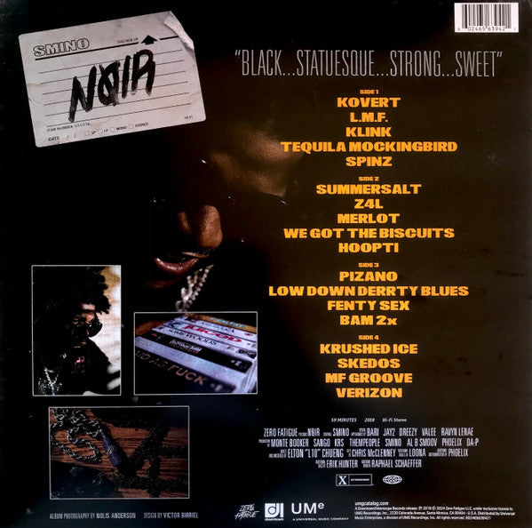 Smino - NØIR (2018) - New 2 LP Record 2024 Zero Fatigue Vinyl - Hip Hop / Contemporary R&B / Neo-Soul - Shuga Records