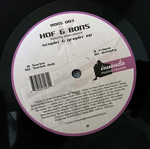 HDF & Bons - Scopin' & Gropin' EP - New 12" Single Record 2004 Inuendo UK Vinyl - House / Tech House - Shuga Records