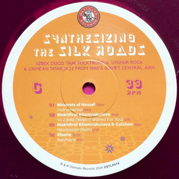Various - Synthesizing The Silk Roads (Uzbek Disco, Tajik Folktronica, Uyghur Rock & Crimean Tatar Jazz From 1980's Soviet Central Asia) - Mint- 2 LP Record 2024 Ostinato Maqom Soul USA Raspberry Electric & Download - Disco / Synth-pop - Shuga Records