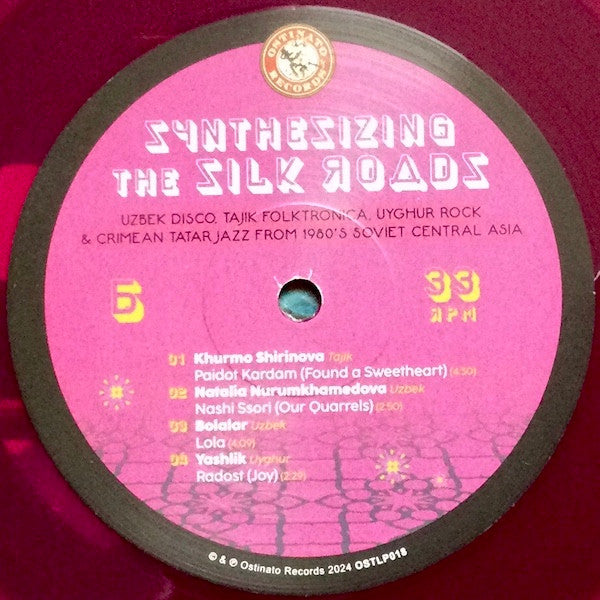 Various - Synthesizing The Silk Roads (Uzbek Disco, Tajik Folktronica, Uyghur Rock & Crimean Tatar Jazz From 1980's Soviet Central Asia) - Mint- 2 LP Record 2024 Ostinato Maqom Soul USA Raspberry Electric & Download - Disco / Synth-pop - Shuga Records