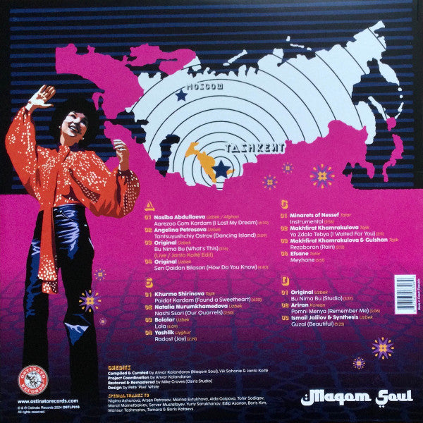 Various - Synthesizing The Silk Roads (Uzbek Disco, Tajik Folktronica, Uyghur Rock & Crimean Tatar Jazz From 1980's Soviet Central Asia) - Mint- 2 LP Record 2024 Ostinato Maqom Soul USA Raspberry Electric & Download - Disco / Synth-pop - Shuga Records