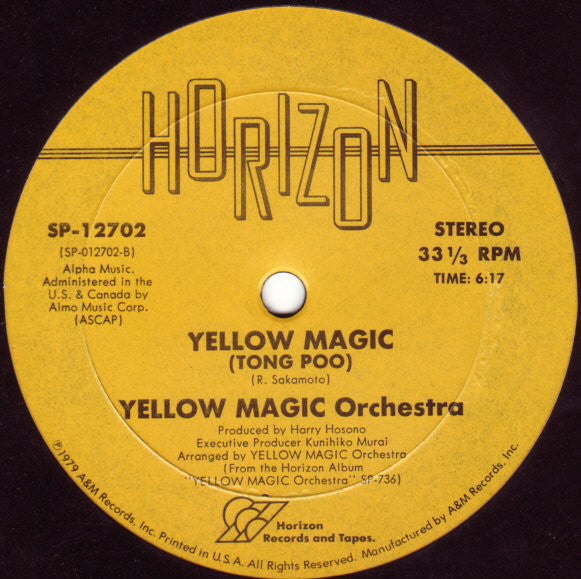 YMO Yellow Magic Orchestra - Computer Game / Yellow Magic (Tong Poo) - VG+ 12" Single Record 1979 Horizon USA Vinyl - Electro / Disco - Shuga Records