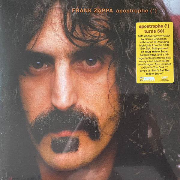 Frank Zappa - Apostrophe (') (1974) - New 2 LP Record 2024 UMe Yellow Snow Vinyl & Bonus 7" Single - Prog Rock / Jazz-Rock / Avantgarde - Shuga Records