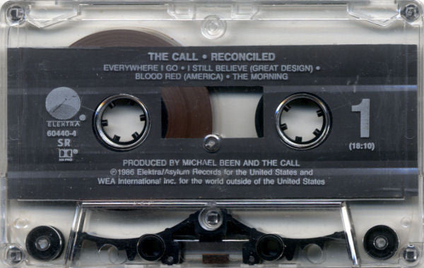 The Call - Reconciled - VG+ Cassette 1986 Elektra USA Clear Tape - Alternative Rock / New Wave - Shuga Records