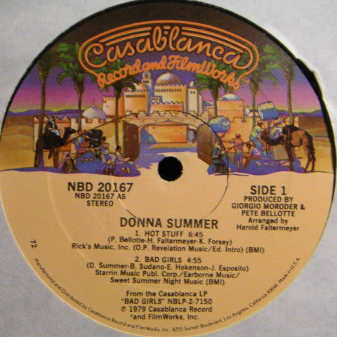 Donna Summer - Hot Stuff / Bad Girls - VG 12" Single Record 1979 Casablanca USA Vinyl - Disco