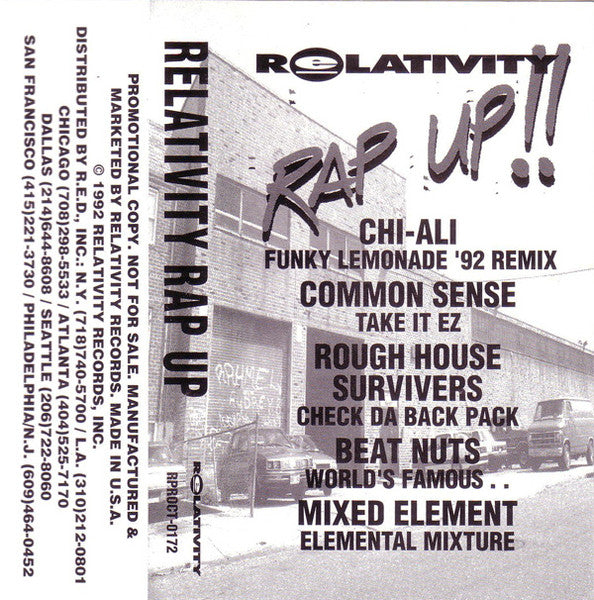 Various - Relativity Rap Up - Mint- Cassette 1992 Relativity USA Promo Tape - Hip Hop - Shuga Records