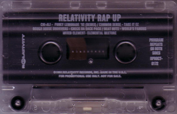 Various - Relativity Rap Up - Mint- Cassette 1992 Relativity USA Promo Tape - Hip Hop - Shuga Records