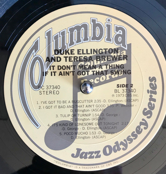 Duke Ellington & Teresa Brewer - It Don't Mean A Thing If It Ain't Got That Swing (1973) - Mint- LP Record 1981 Columbia USA Vinyl - Jazz / Swing / Big Band - Shuga Records