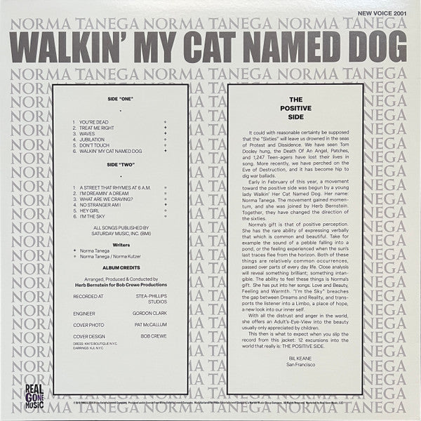 Norma Tanega - Walkin' My Cat Named Dog (1966) - New LP Record 2025 Real Gone Music Green & Purple Vinyl - Folk - Shuga Records