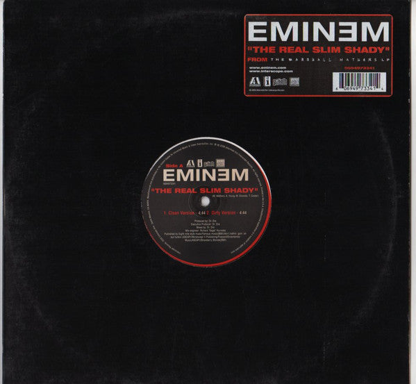 Eminem - The Real Slim Shady - VG+ 12" Single Record 2000 Aftermath Interscope USA Original Vinyl - Hip Hop - Shuga Records