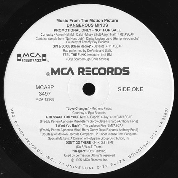 Various - Music From The Motion Picture Dangerous Minds - Mint- LP Record USA Promo Vinyl - Soundtrack - Shuga Records