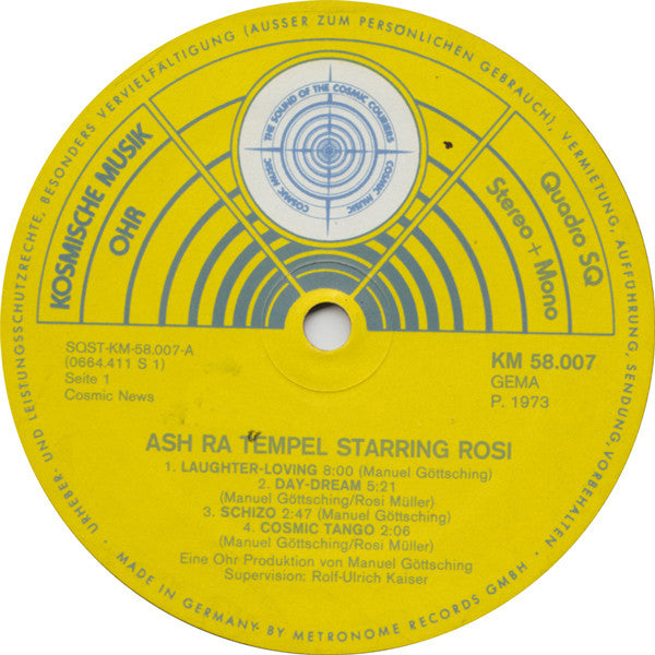 Ash Ra Tempel - Starring Rosi - VG+ LP Record 1973 Kosmische Musik Germany Quadraphonic Vinyl - Krautrock / Psychedelic Rock / Prog Rock - Shuga Records