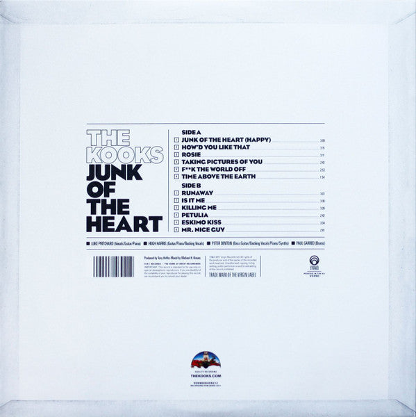 The Kooks - Junk Of The Heart - Mint- LP Record 2011 Virgin UK Original 80 gram Vinyl - Indie Rock / Pop Rock - Shuga Records