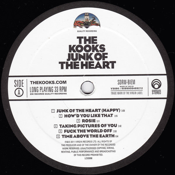 The Kooks - Junk Of The Heart - Mint- LP Record 2011 Virgin UK Original 80 gram Vinyl - Indie Rock / Pop Rock - Shuga Records