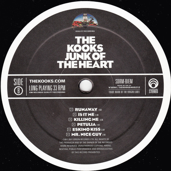 The Kooks - Junk Of The Heart - Mint- LP Record 2011 Virgin UK Original 80 gram Vinyl - Indie Rock / Pop Rock - Shuga Records