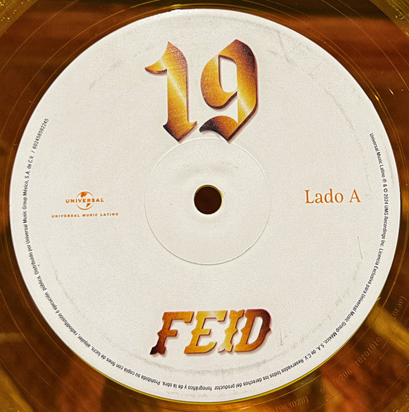 Feid - 19 - New (OPENED TO VERIFY COLOR) LP Record 2024 Universal Music Latino Colombia Translucent Yellow Gold Vinyl & Insert - Reggaeton / Colombian Pop - Shuga Records
