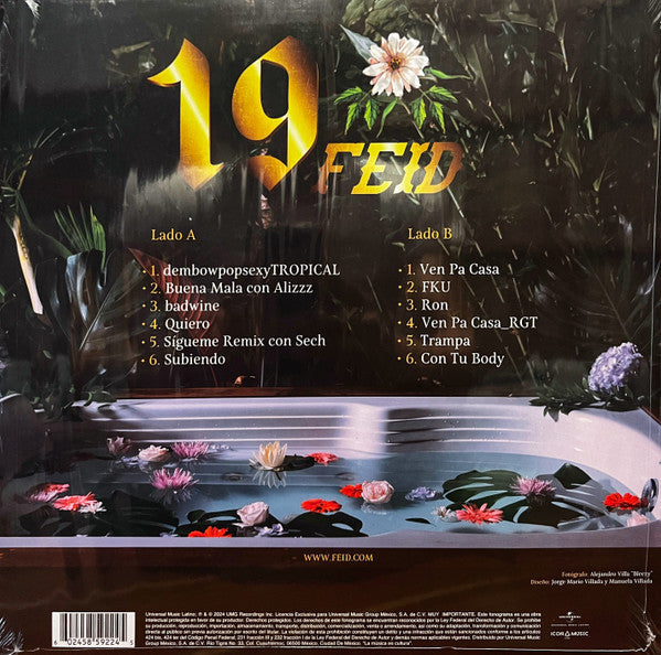 Feid - 19 - New (OPENED TO VERIFY COLOR) LP Record 2024 Universal Music Latino Colombia Translucent Yellow Gold Vinyl & Insert - Reggaeton / Colombian Pop - Shuga Records