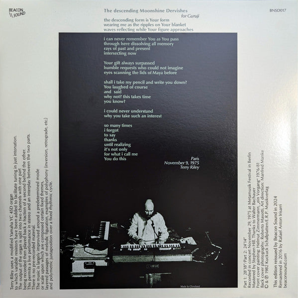 Terry Riley – Descending Moonshine Dervishes (1982) - New LP Record 2024 Beacon Sound Vinyl - Modern Classical / Minimal - Shuga Records