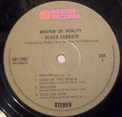 Black Sabbath - Master of Reality (1971) - Mint- LP Record 2022 Warner Canada Vinyl - Hard Rock / Heavy Metal - Shuga Records