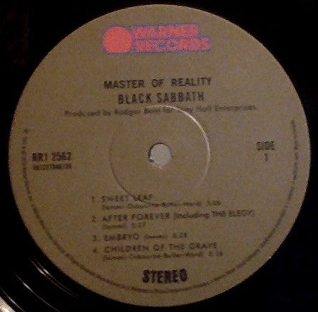 Black Sabbath - Master of Reality (1971) - Mint- LP Record 2022 Warner Canada Vinyl - Hard Rock / Heavy Metal - Shuga Records