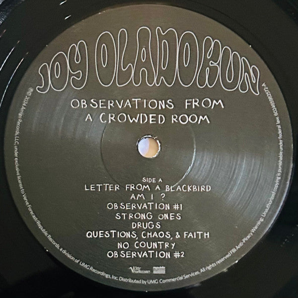 Joy Oladokun - Observations From A Crowded Room - Mint- LP Record 2024 Amigo Vinyl - Rock / Folk Rock / Pop - Shuga Records