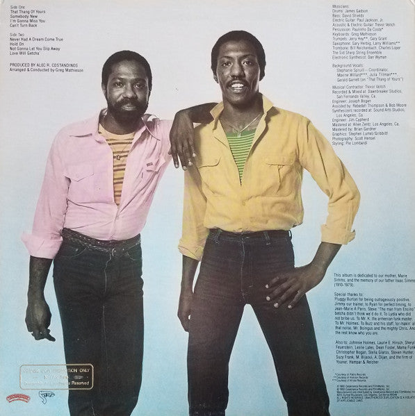 John & Arthur Simms - John & Arthur Simms - VG+ LP Record 1980 Casablanca USA Promo Label - Disco / Soul / Funk - Shuga Records
