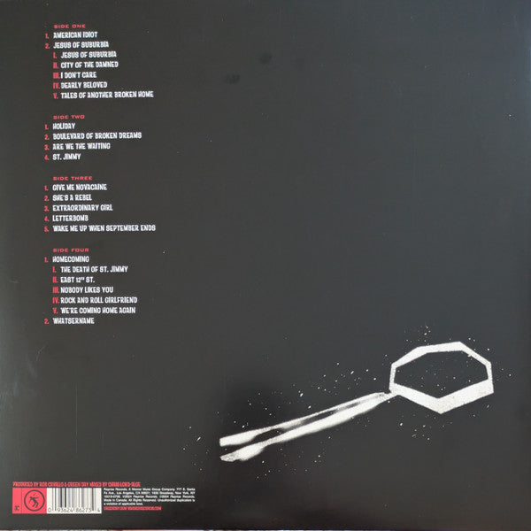 Green Day - American Idiot 20 (2004) - Mint- 2 LP Record 2024 Reprise USA Red & Black Splatter Vinyl & Insert - Pop Punk / Pop Rock