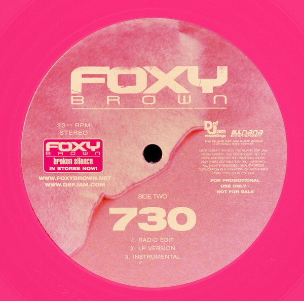 Foxy Brown - Candy - Mint- 12" Single Record 2001 Def Jam USA Pink Vinyl Promo - Hip Hop - Shuga Records