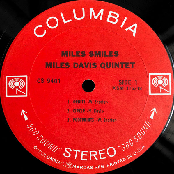 Miles Davis Quintet - Miles Smiles - Mint- (VG+ cover) LP Record 1967 Columbia USA Original 360 Stereo Vinyl - Jazz / Hard Bop / Modal - Shuga Records