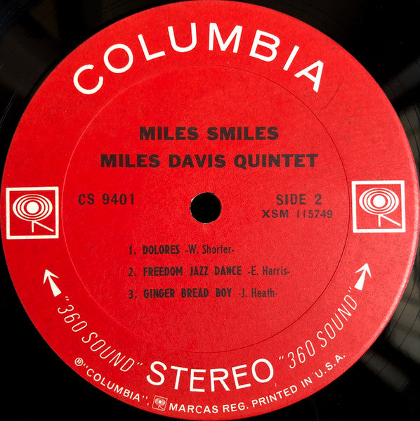 Miles Davis Quintet - Miles Smiles - Mint- (VG+ cover) LP Record 1967 Columbia USA Original 360 Stereo Vinyl - Jazz / Hard Bop / Modal - Shuga Records