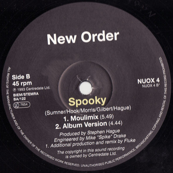 New Order - Spooky - Mint- 12" Single Record 1993 London UK Vinyl Original RARE - Synth-pop / House - Shuga Records